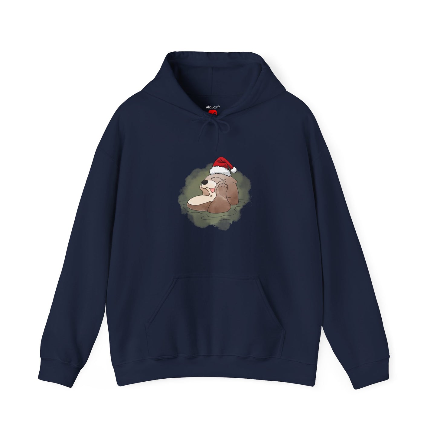 Sweat à capuche unisexe - Loutre de Noël 7