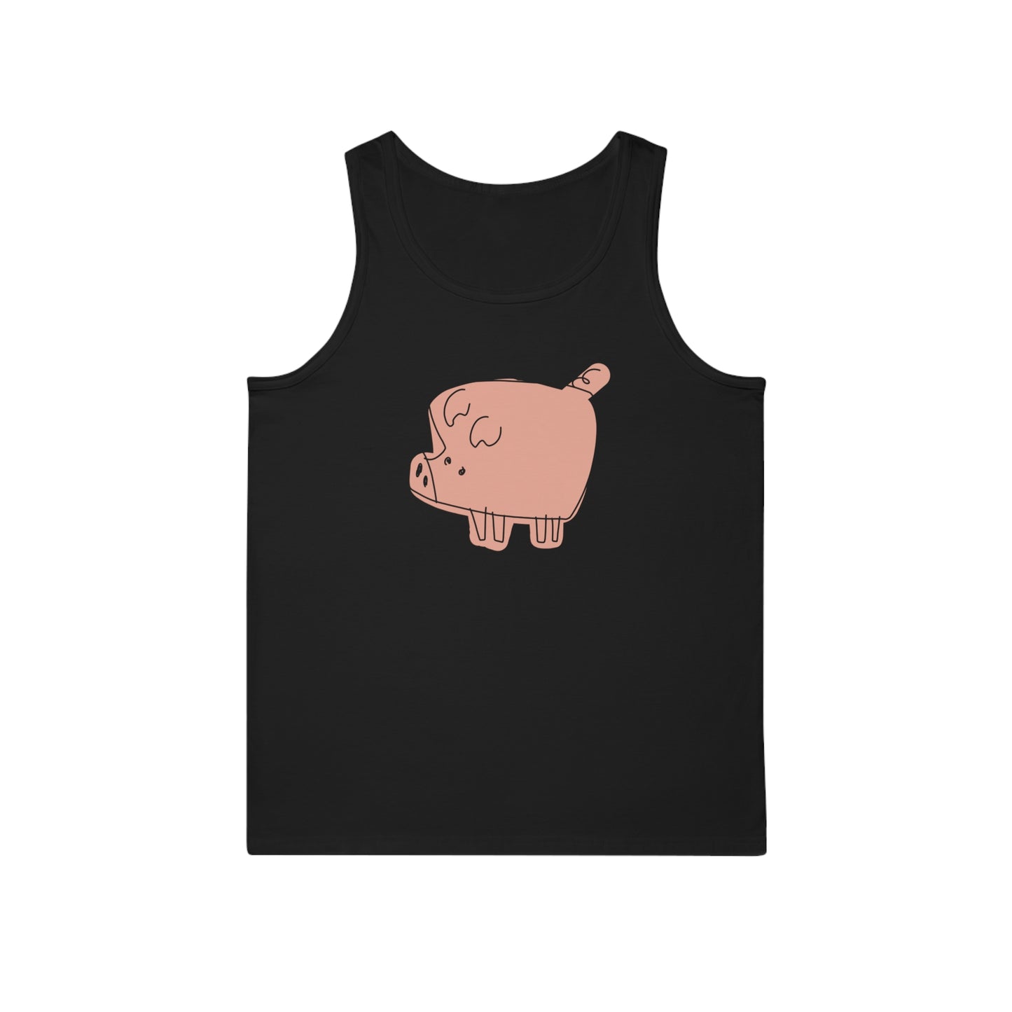 Blocky Piggy Unisex Softstyle Tank Top - ALIQUOS