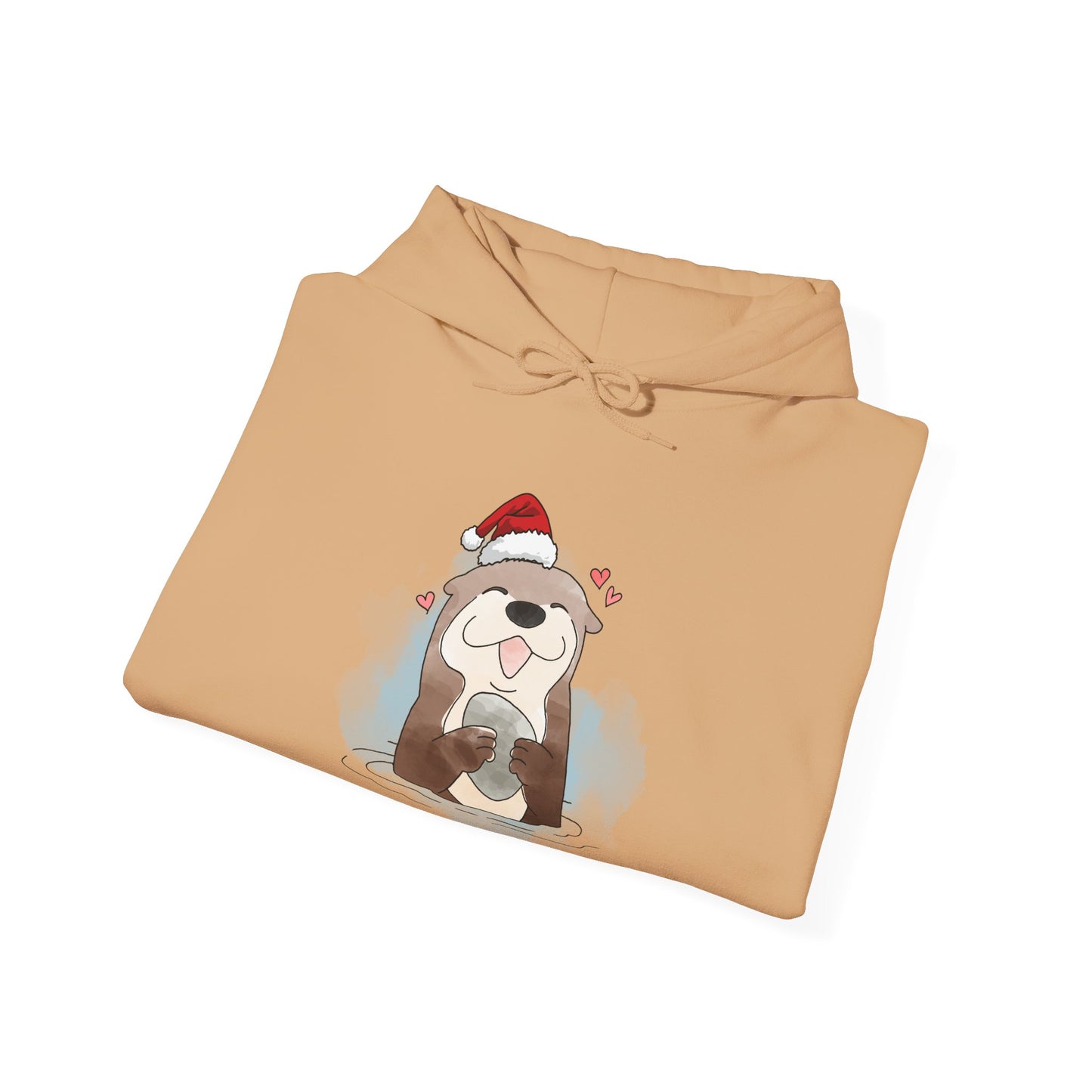 Sweat à capuche unisexe - Loutre de Noël 16
