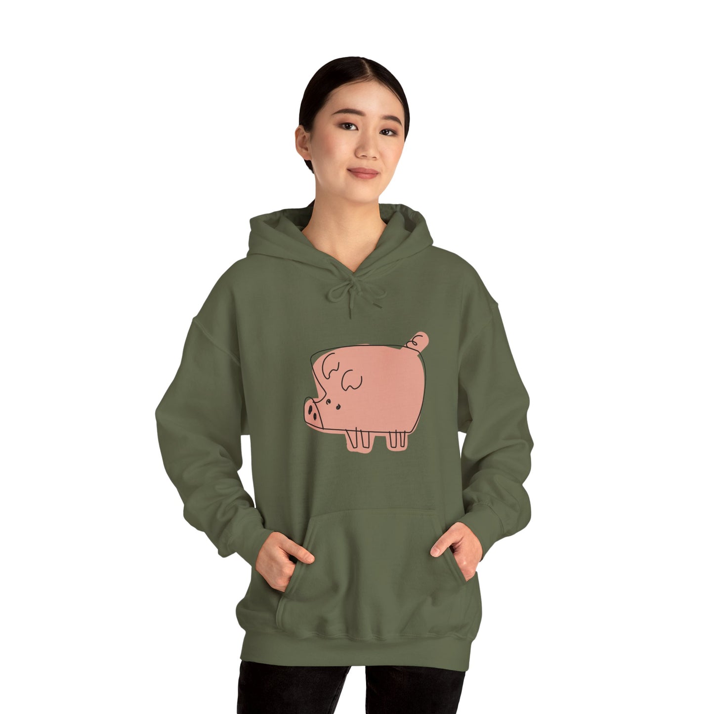 Blocky Piggy Unisex Hooded Sweatshirt - ALIQUOS