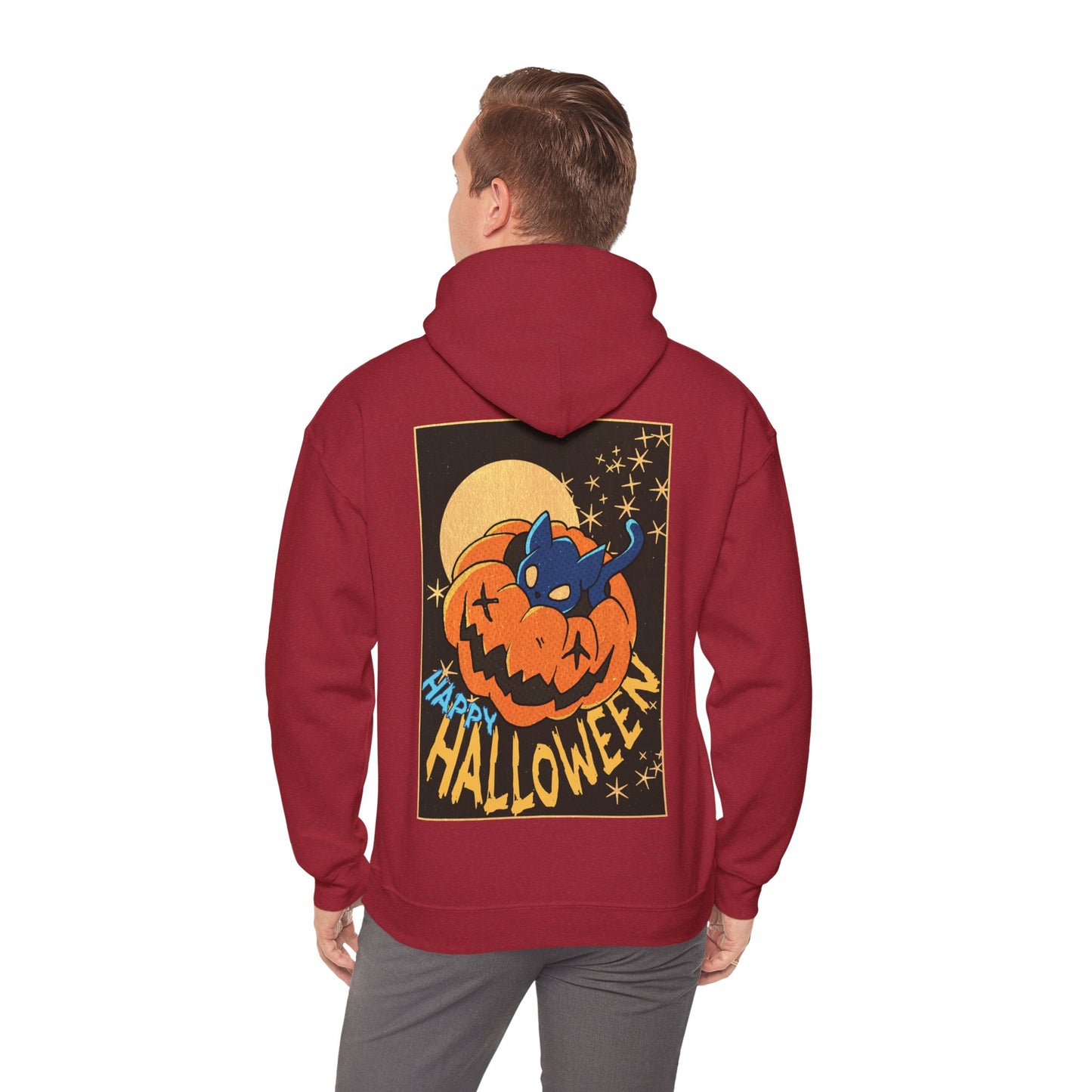 Sweat à capuche unisexe - Motif « Kitty Pumpkin »