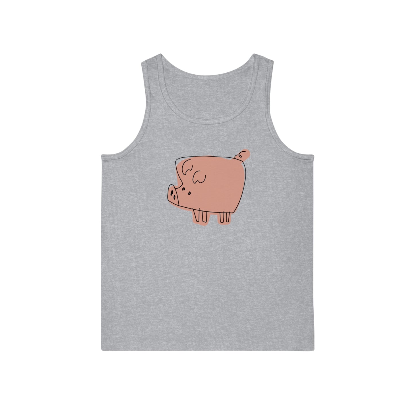 Blocky Piggy Unisex Softstyle Tank Top - ALIQUOS