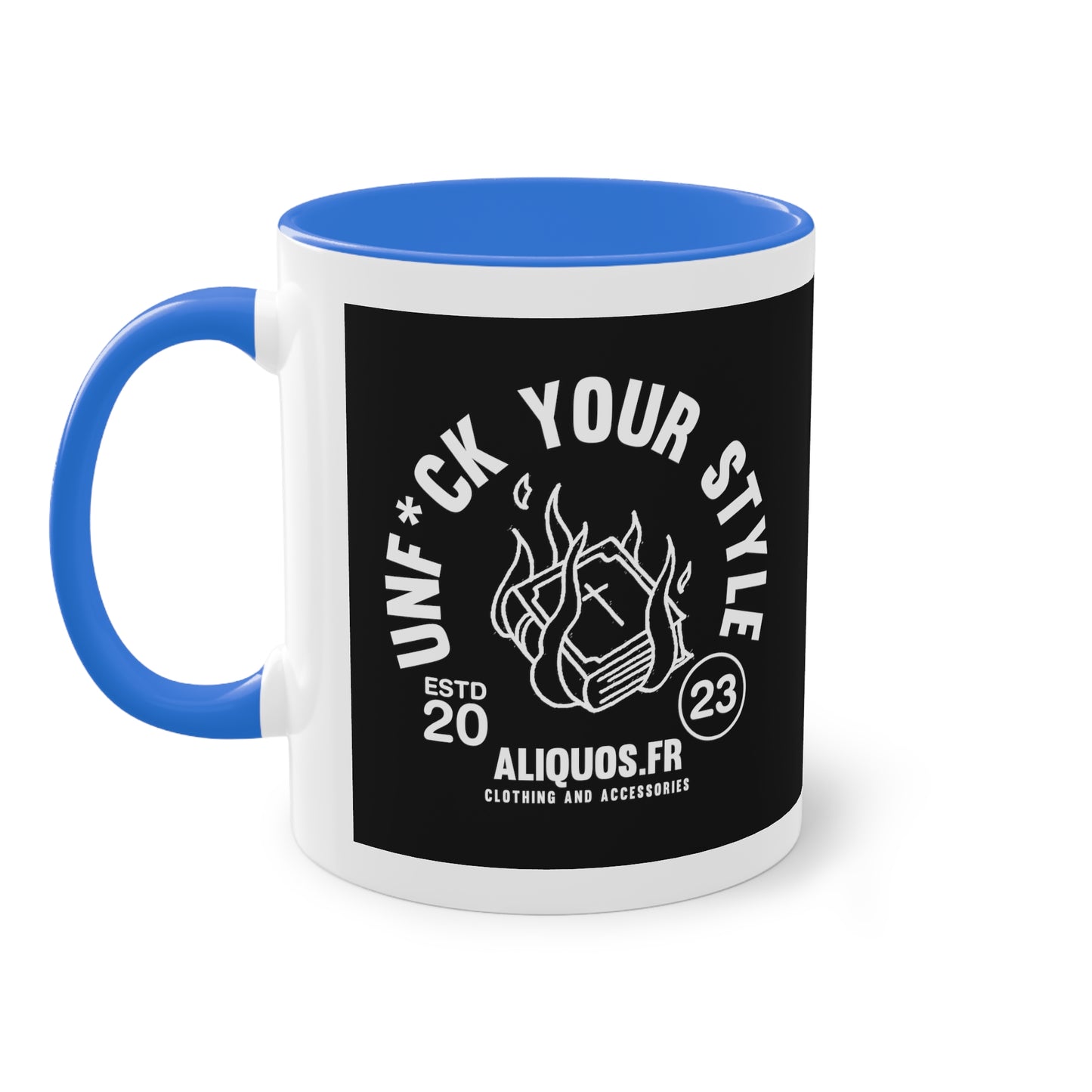 Burning Book Two-Tone Coffee Mug, 11oz - ALIQUOS