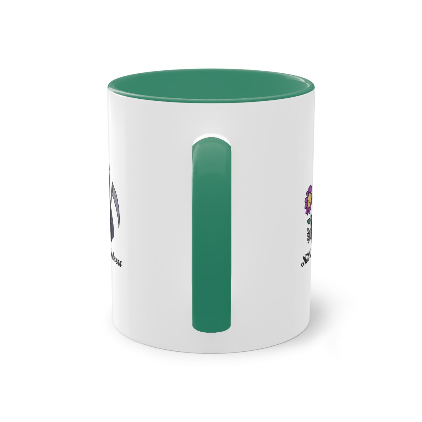 Two Tone Mug - Kill 'Em With Kindness Design - ALIQUOS