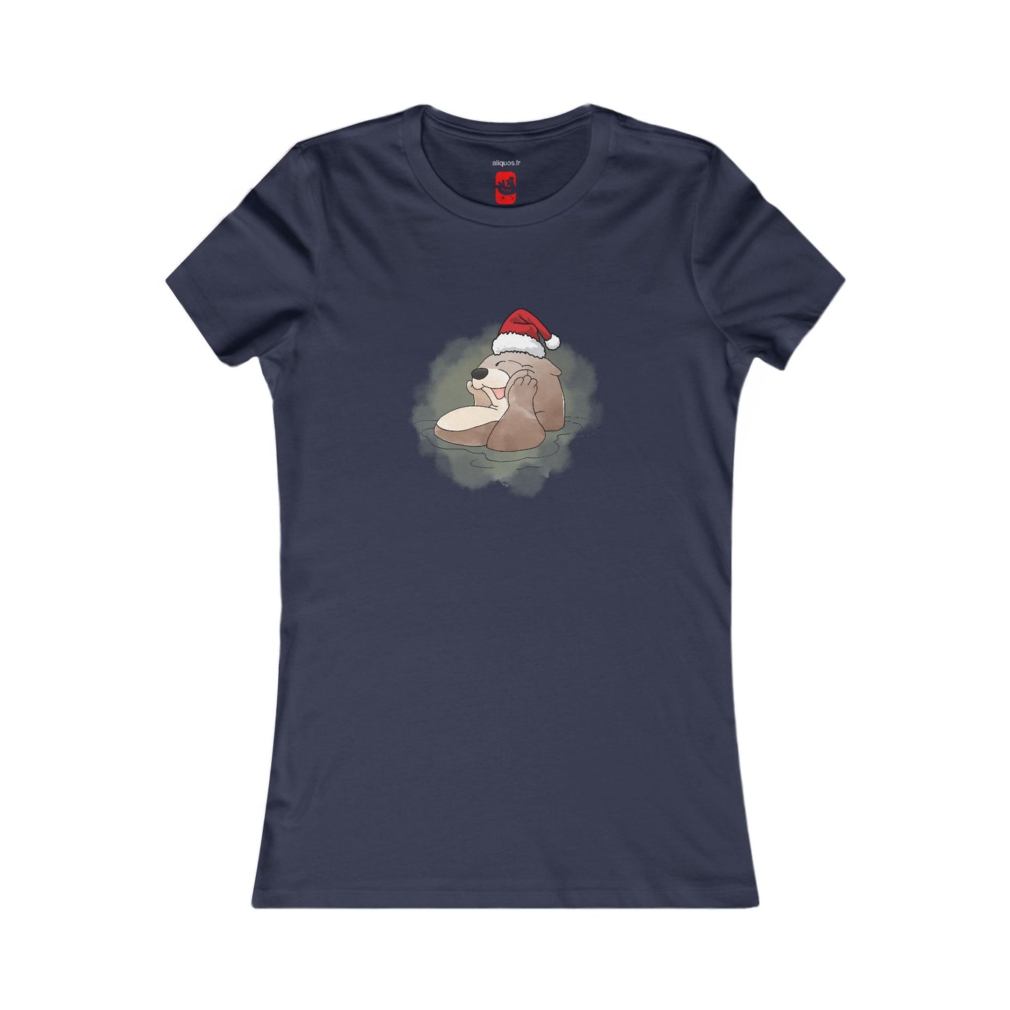 T-shirt ajusté pour femme - Loutre de Noël 7