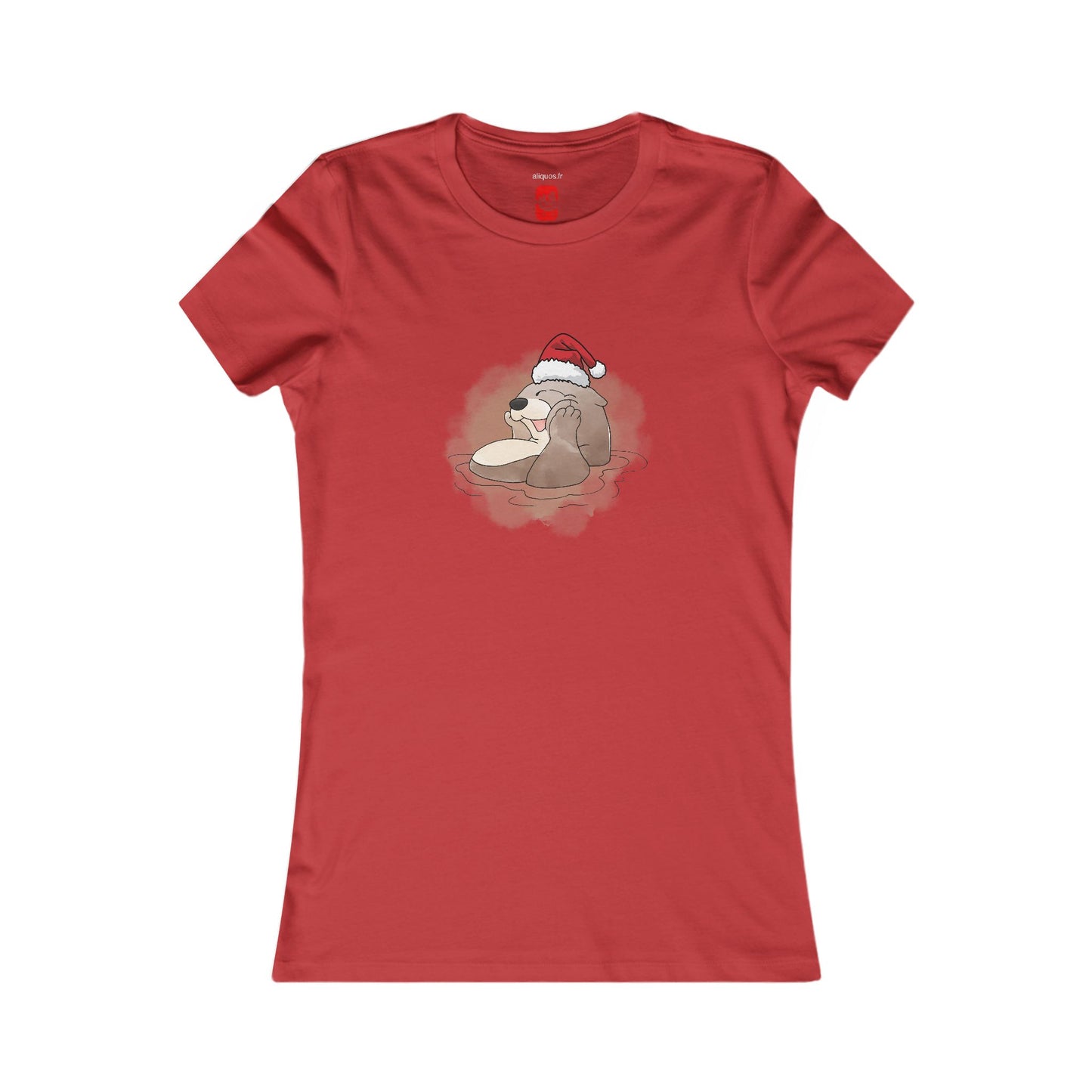 T-shirt ajusté pour femme - Loutre de Noël 7