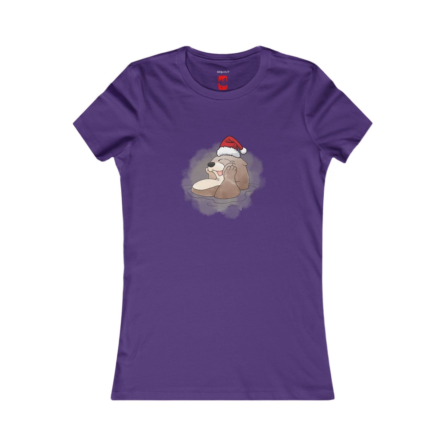 T-shirt ajusté pour femme - Loutre de Noël 7