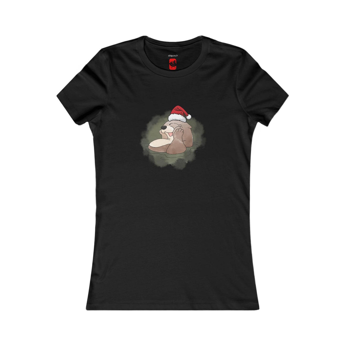 T-shirt ajusté pour femme - Loutre de Noël 7