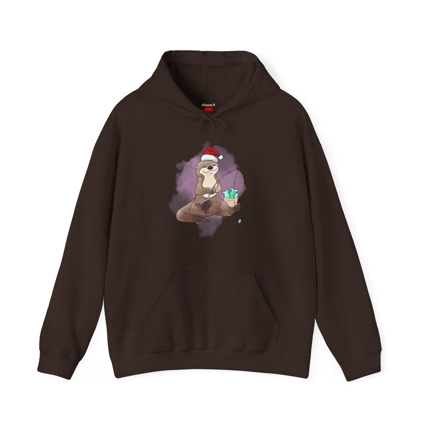 Sweat à capuche unisexe - Loutre de Noël 6