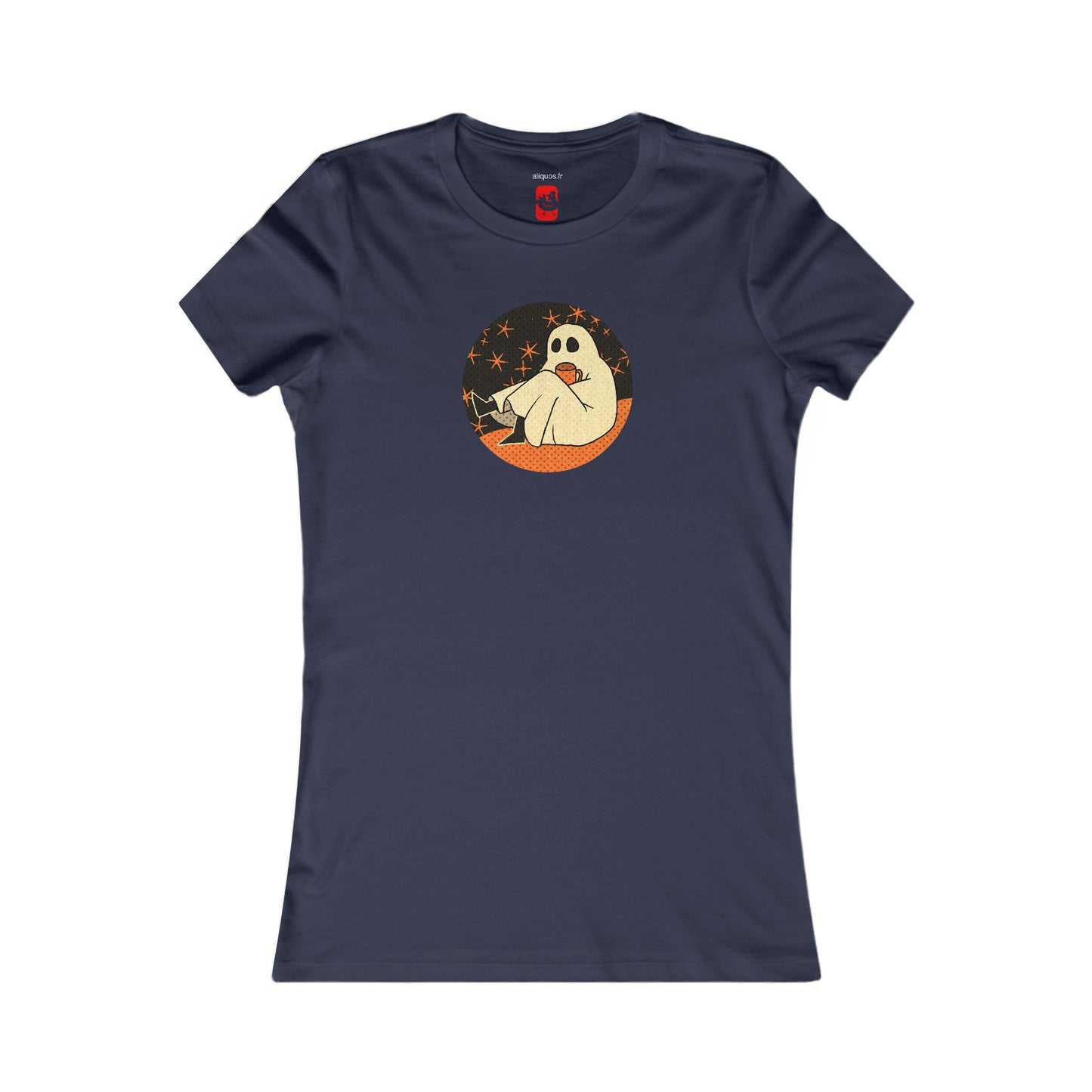 Tailliertes T-Shirt für Damen – Design „Moonlit Coffee“
