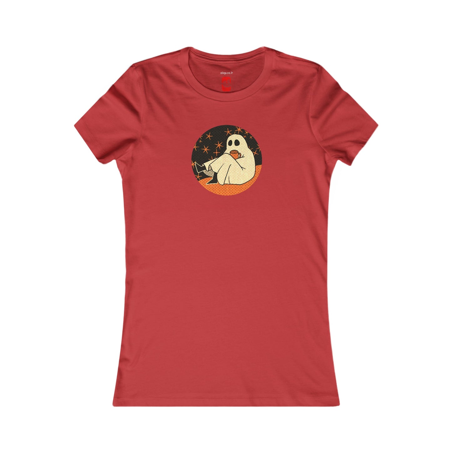 Tailliertes T-Shirt für Damen – Design „Moonlit Coffee“