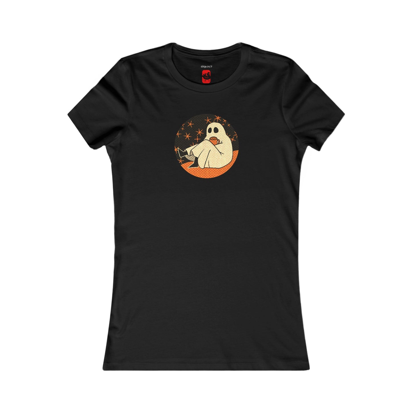 Tailliertes T-Shirt für Damen – Design „Moonlit Coffee“