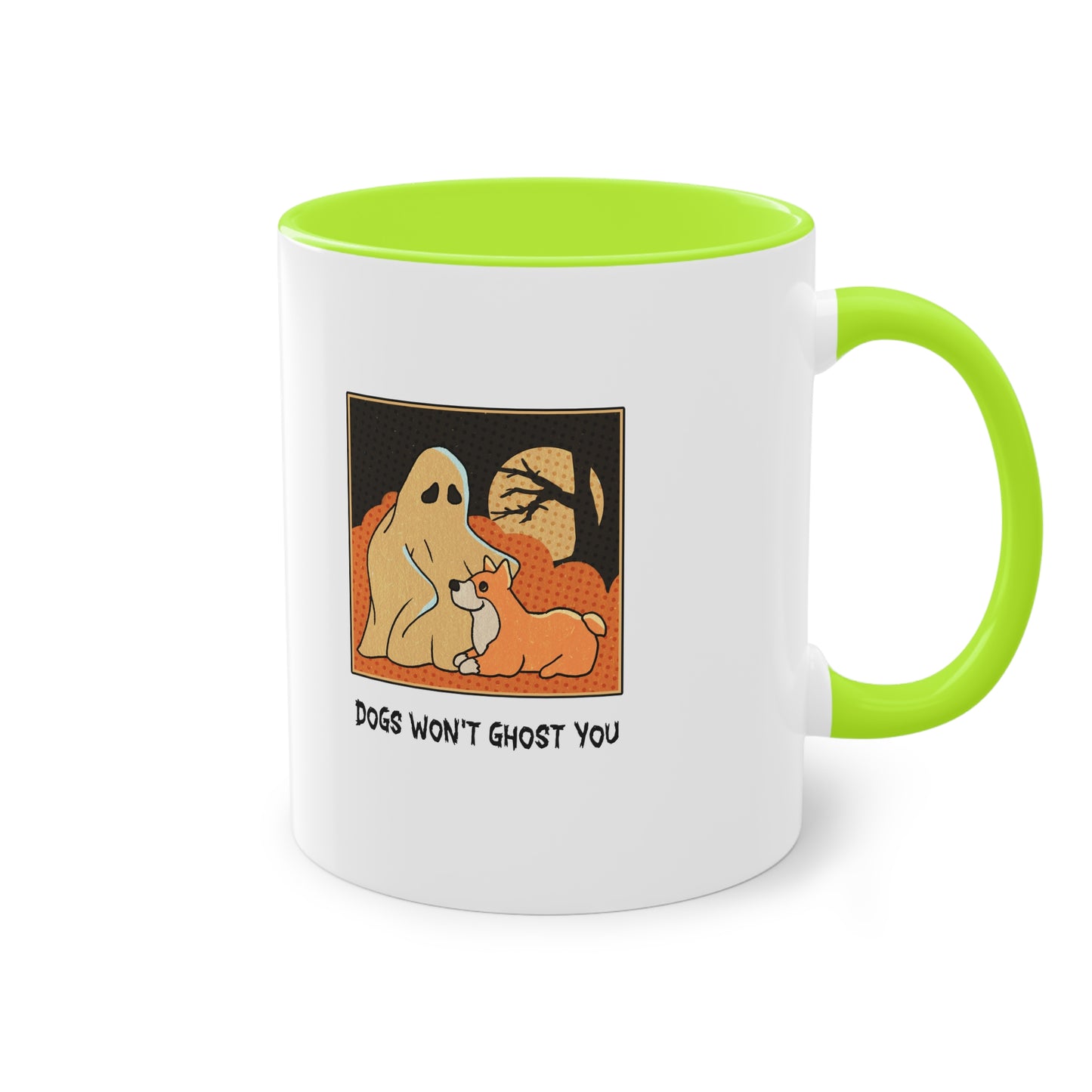 Two Tone Mug - 'Dogs Won't Ghost You' - ALIQUOS