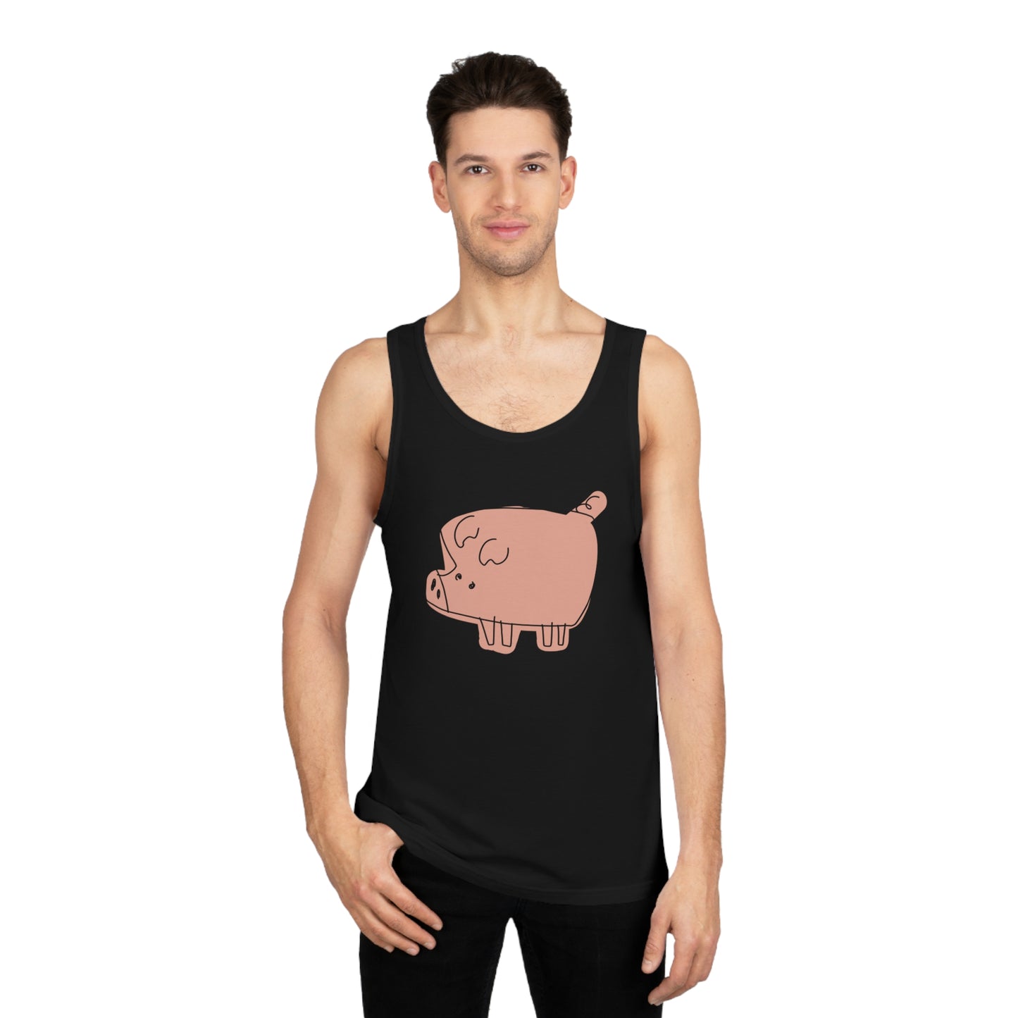 Blocky Piggy Unisex Softstyle Tank Top - ALIQUOS