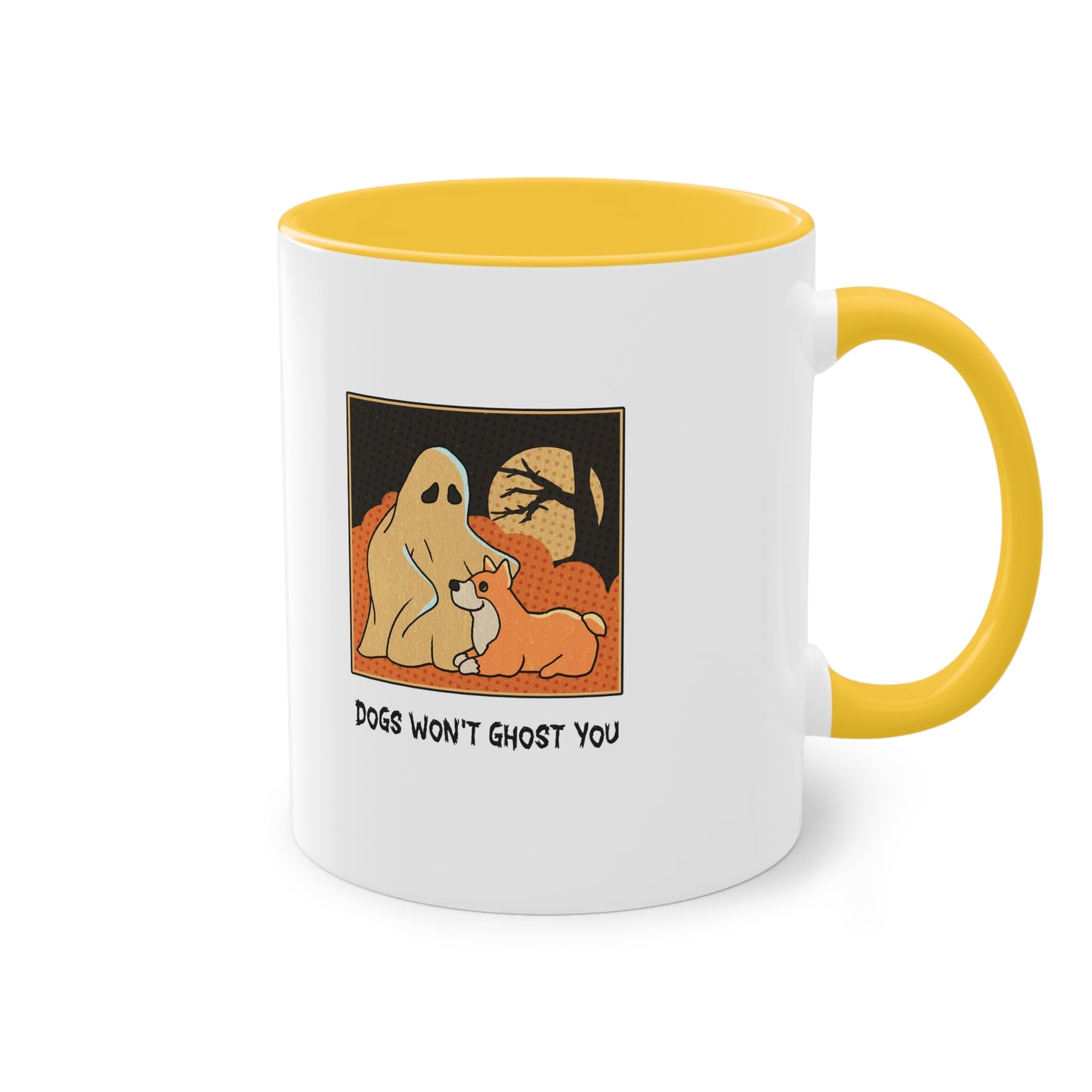 Two Tone Mug - 'Dogs Won't Ghost You' - ALIQUOS
