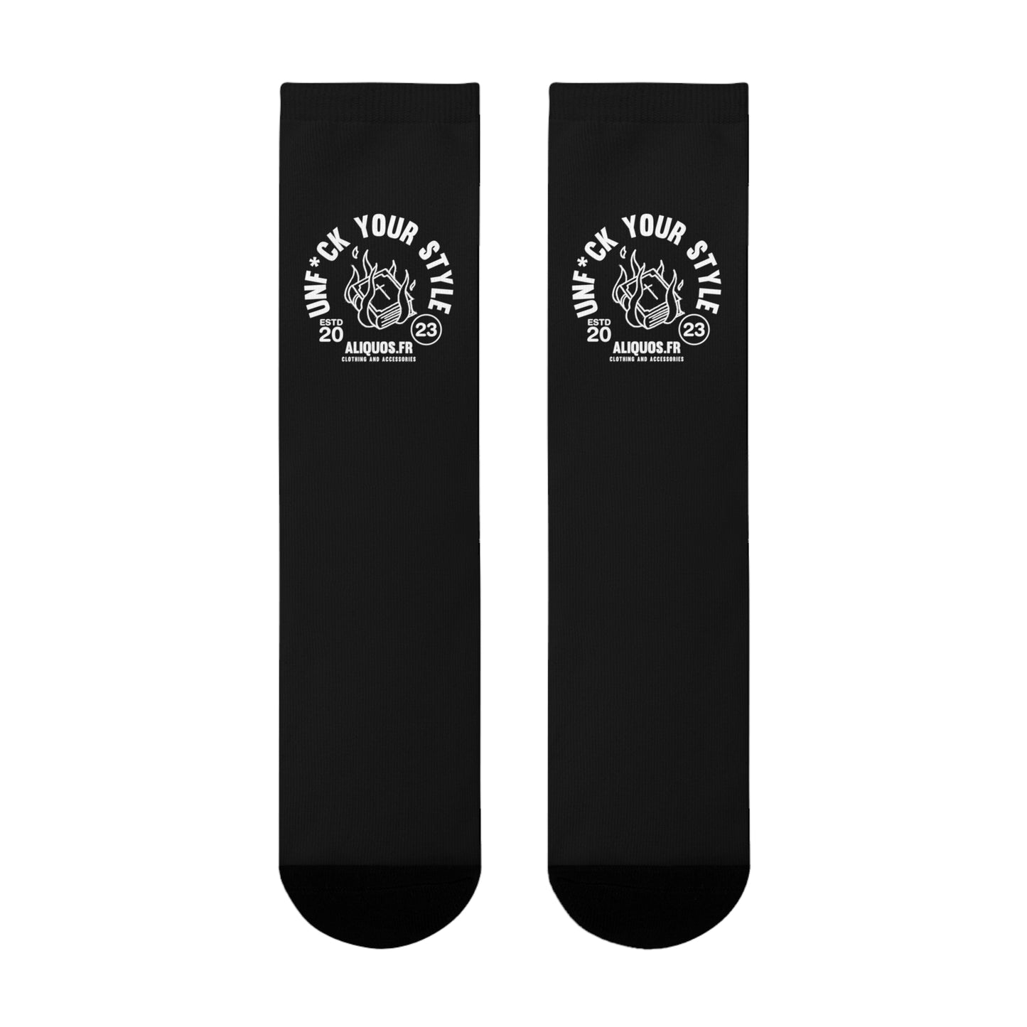 Burning Book Sublimation Crew Socks - ALIQUOS