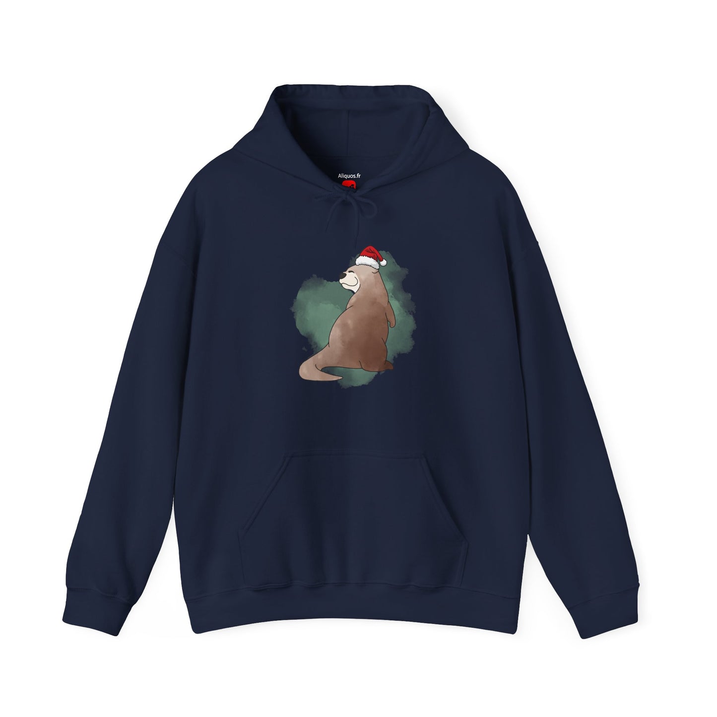 Sweat à capuche unisexe - Loutre de Noël 15