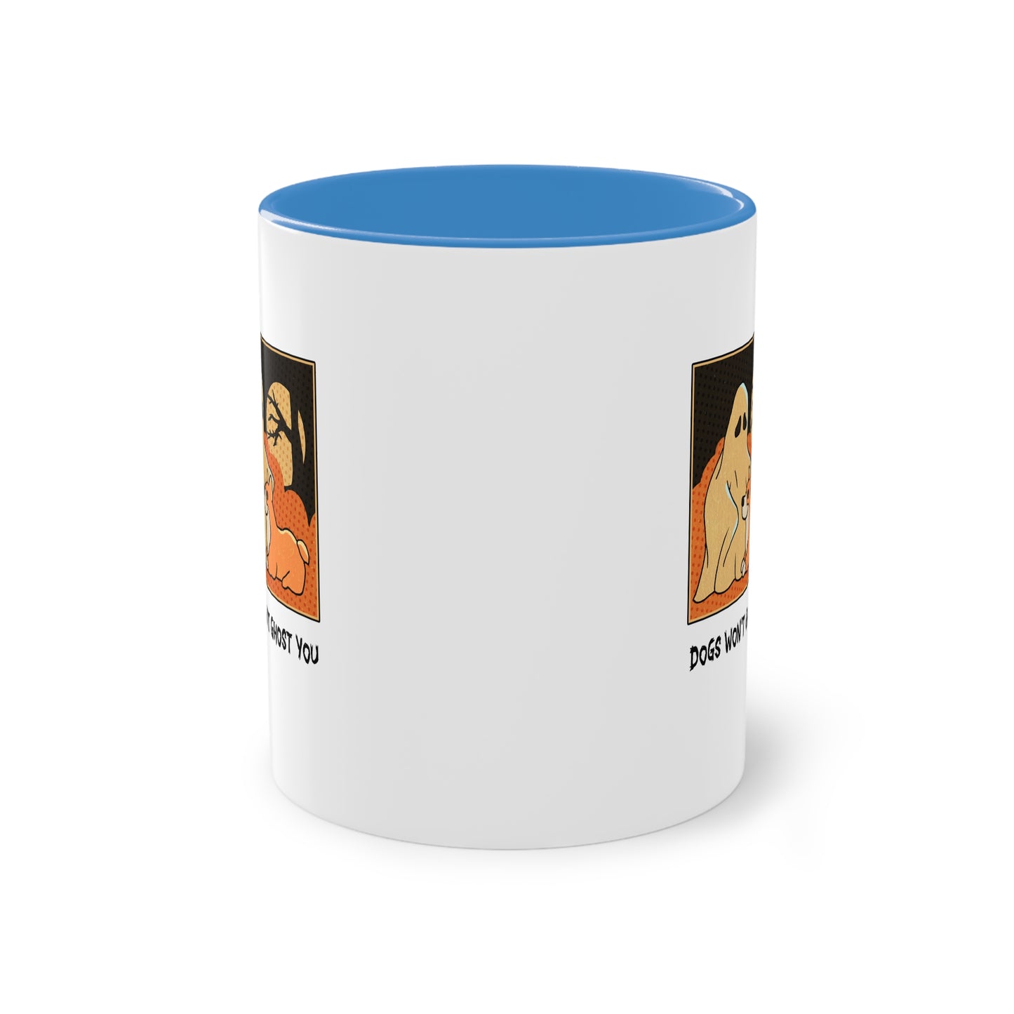 Two Tone Mug - 'Dogs Won't Ghost You' - ALIQUOS