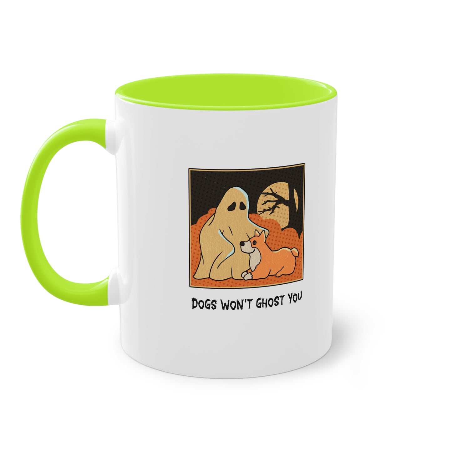 Two Tone Mug - 'Dogs Won't Ghost You' - ALIQUOS