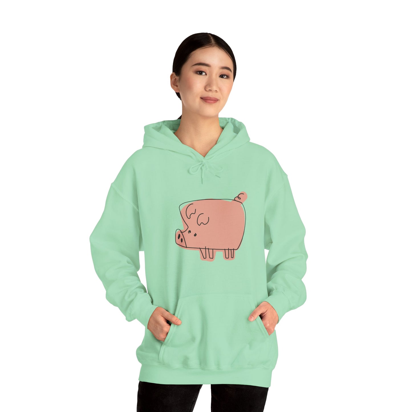 Blocky Piggy Unisex Hooded Sweatshirt - ALIQUOS