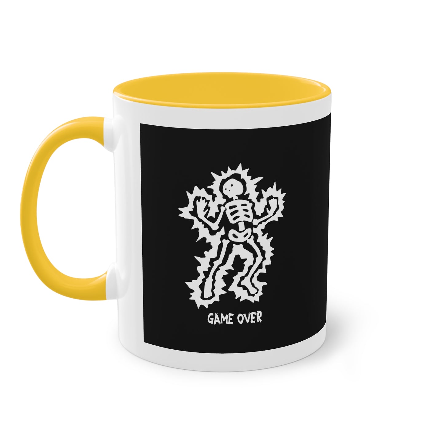 Two Tone Mug - Halloween Skeleton 'Game Over' Design - ALIQUOS