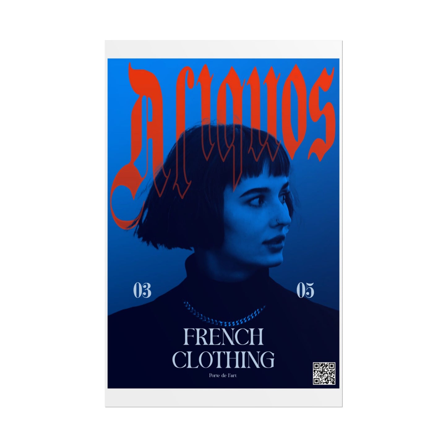 Funky French Clothing Poster - Vintage Style Rolled Art Print