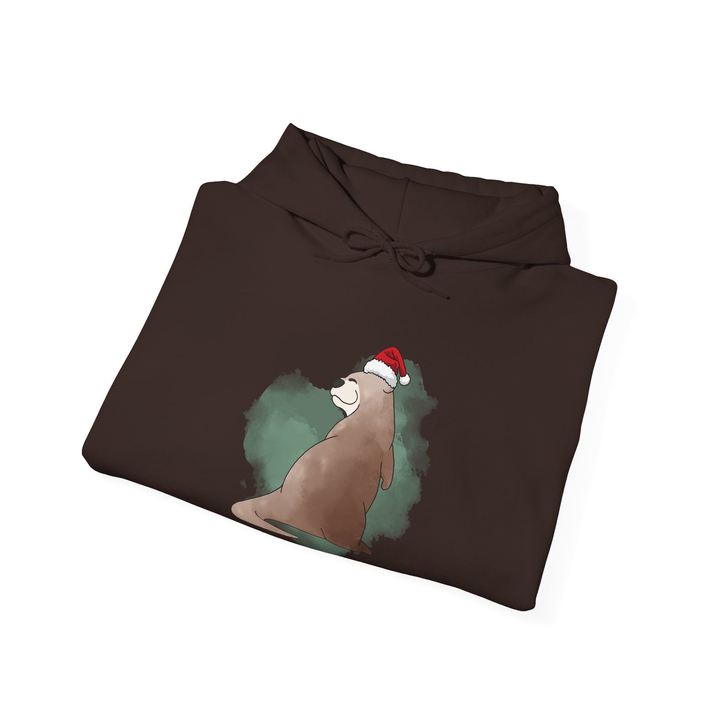 Sweat à capuche unisexe - Loutre de Noël 15