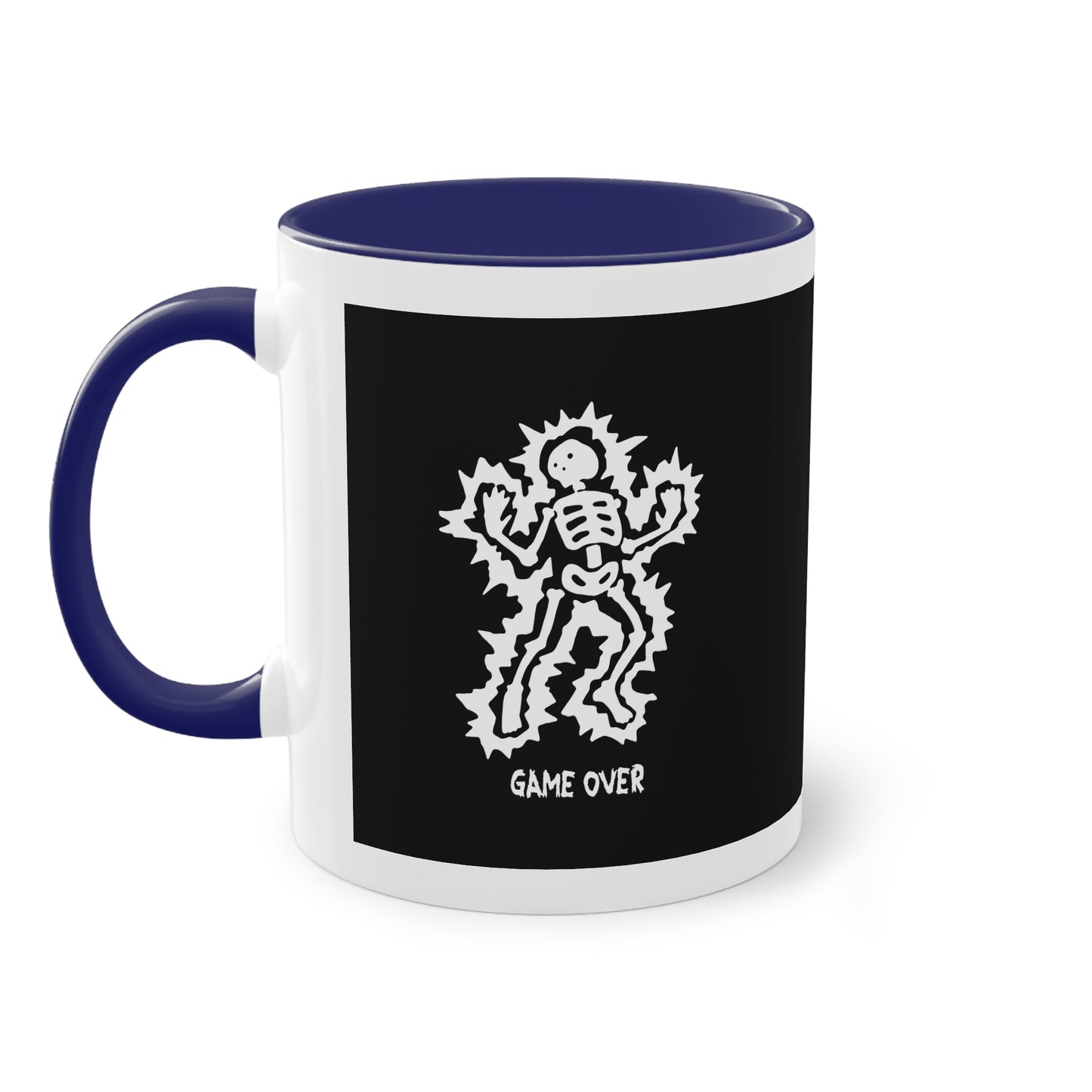 Two Tone Mug - Halloween Skeleton 'Game Over' Design - ALIQUOS