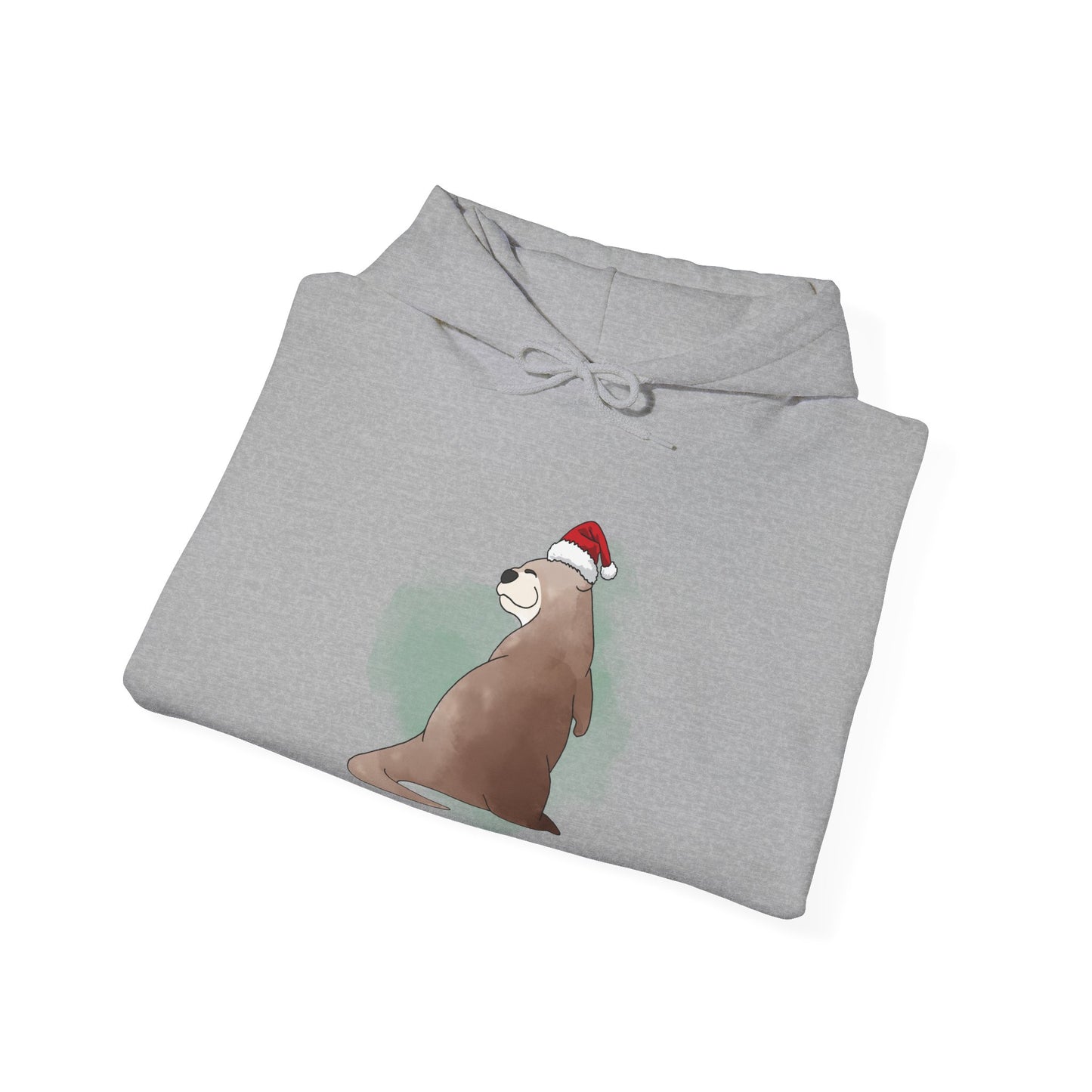 Sweat à capuche unisexe - Loutre de Noël 15