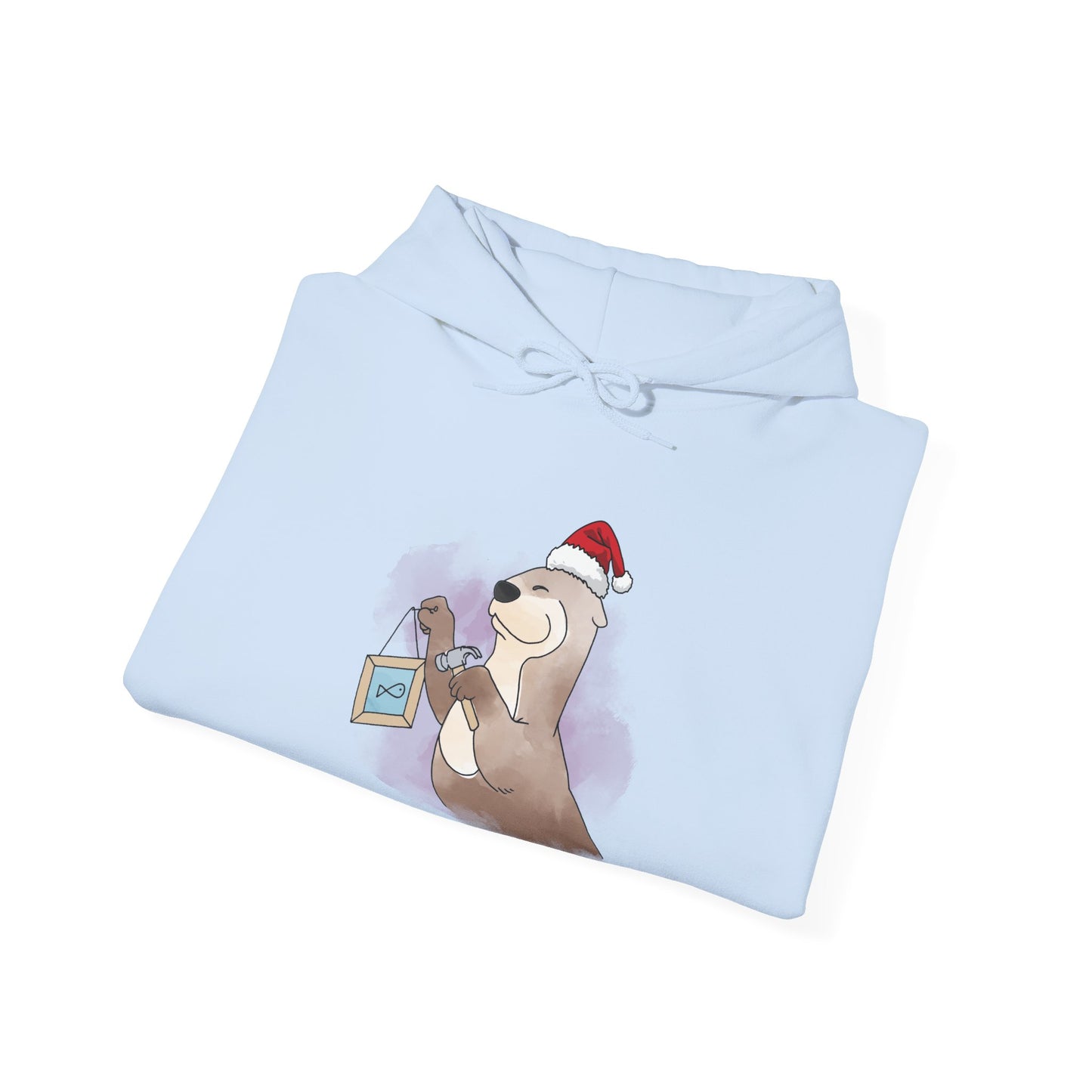 Sweat à capuche unisexe - Loutre de Noël 14