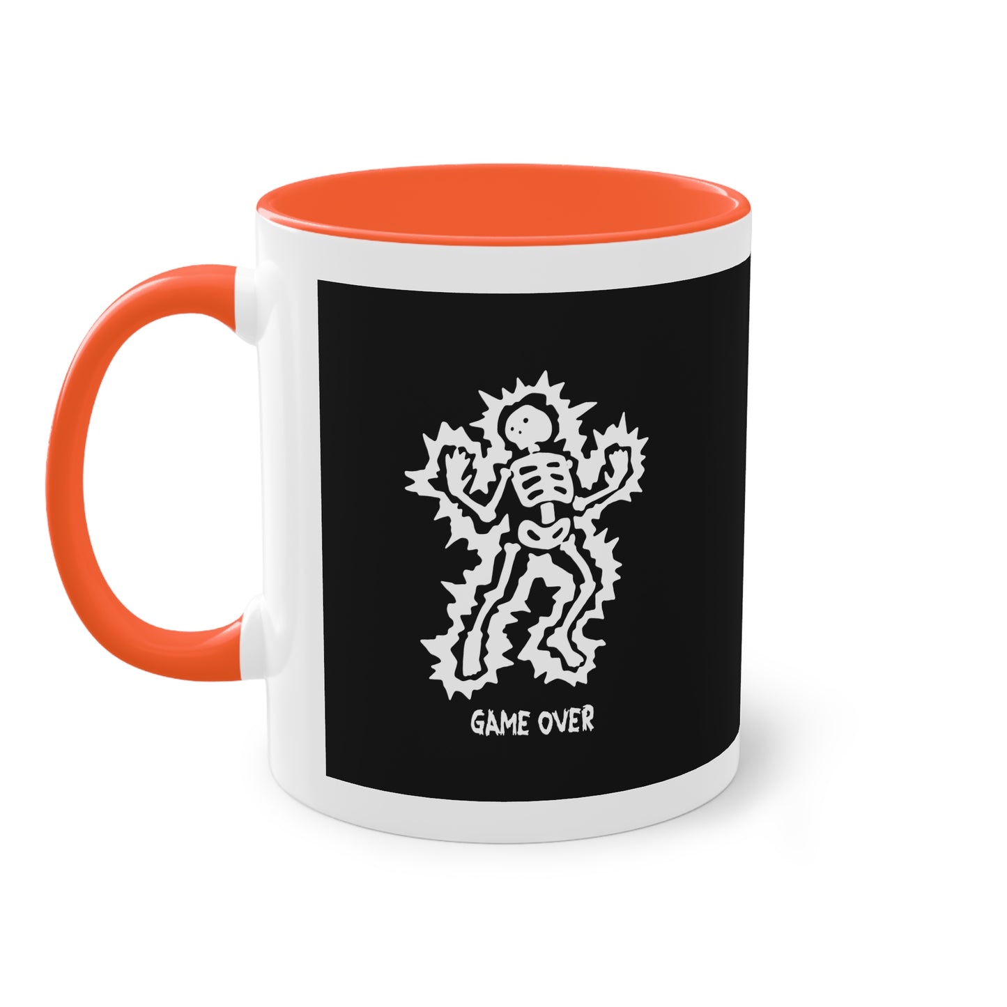 Two Tone Mug - Halloween Skeleton 'Game Over' Design - ALIQUOS