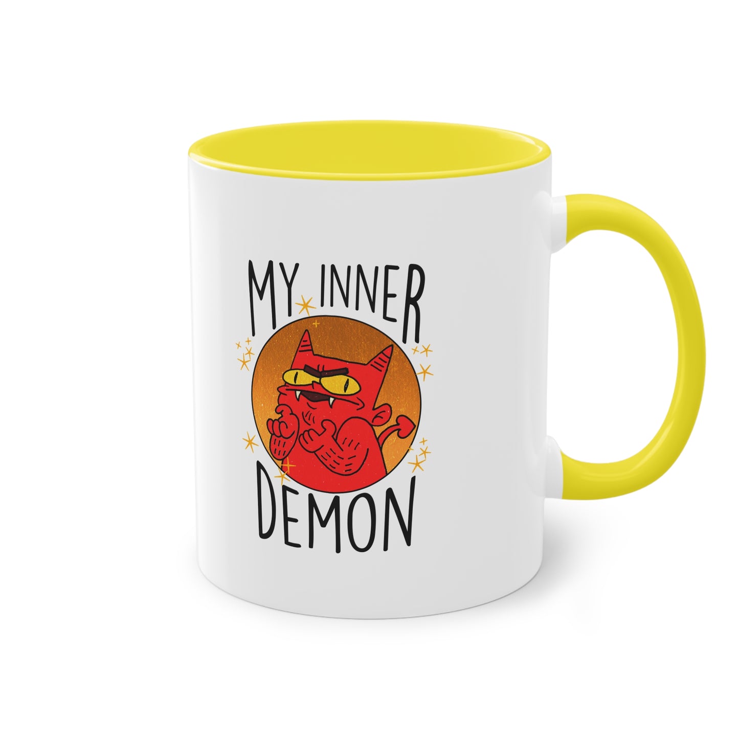 Zweifarbige Tasse – Design „Mein innerer Dämon“