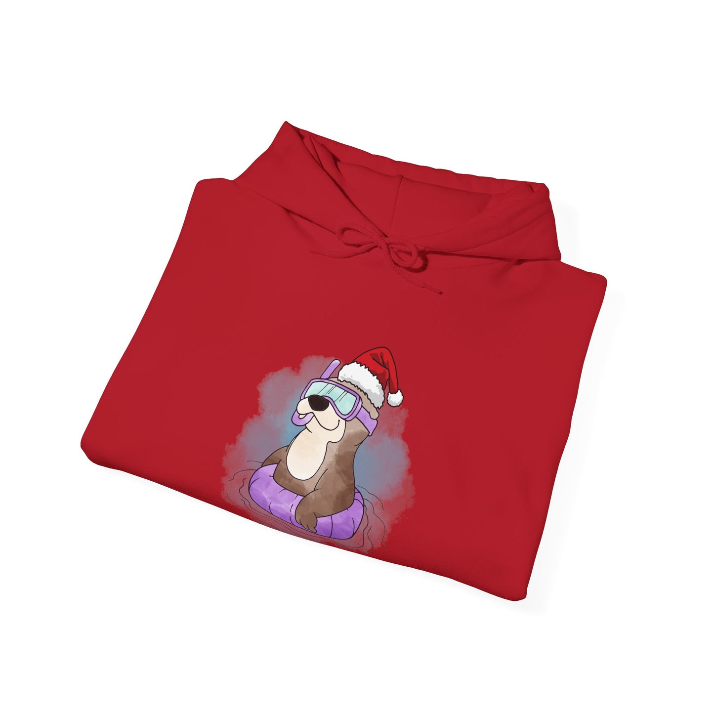 Sweat à capuche unisexe - Loutre de Noël 4