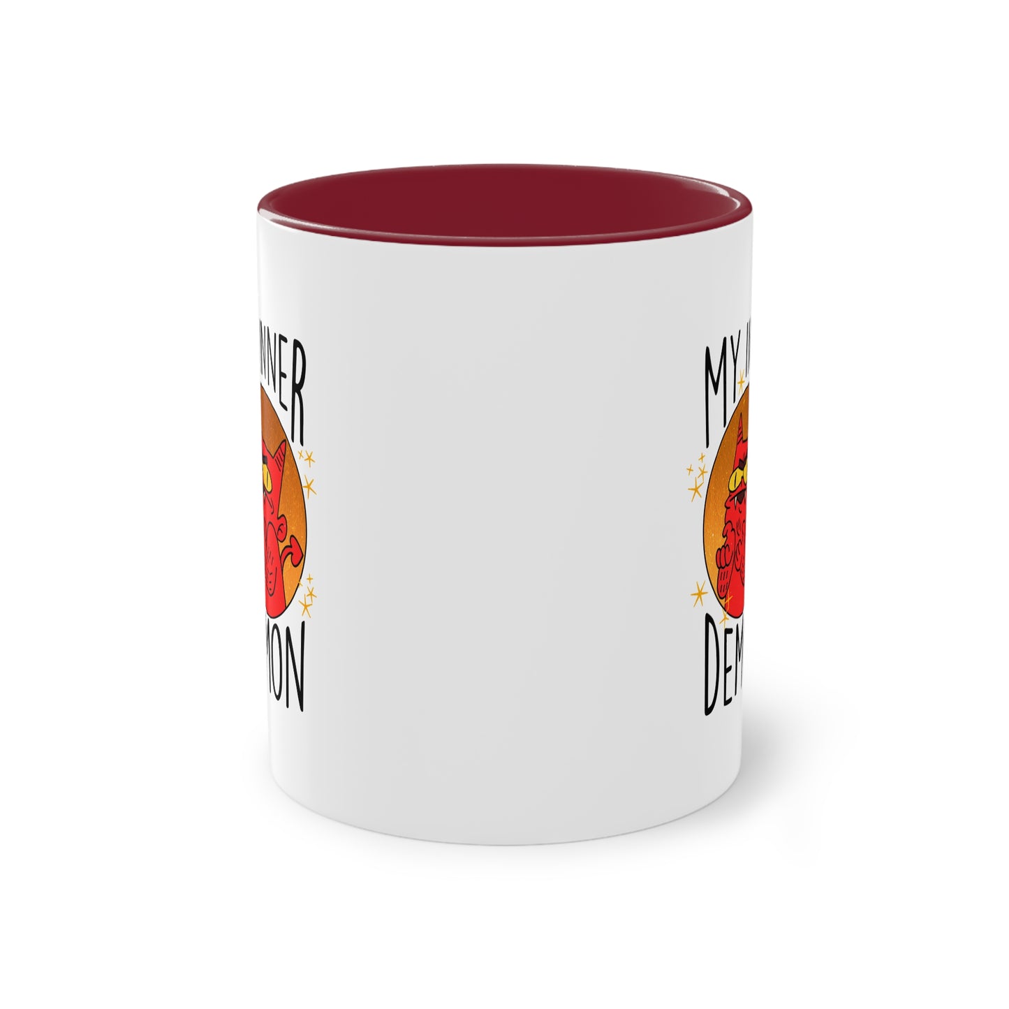 Zweifarbige Tasse – Design „Mein innerer Dämon“