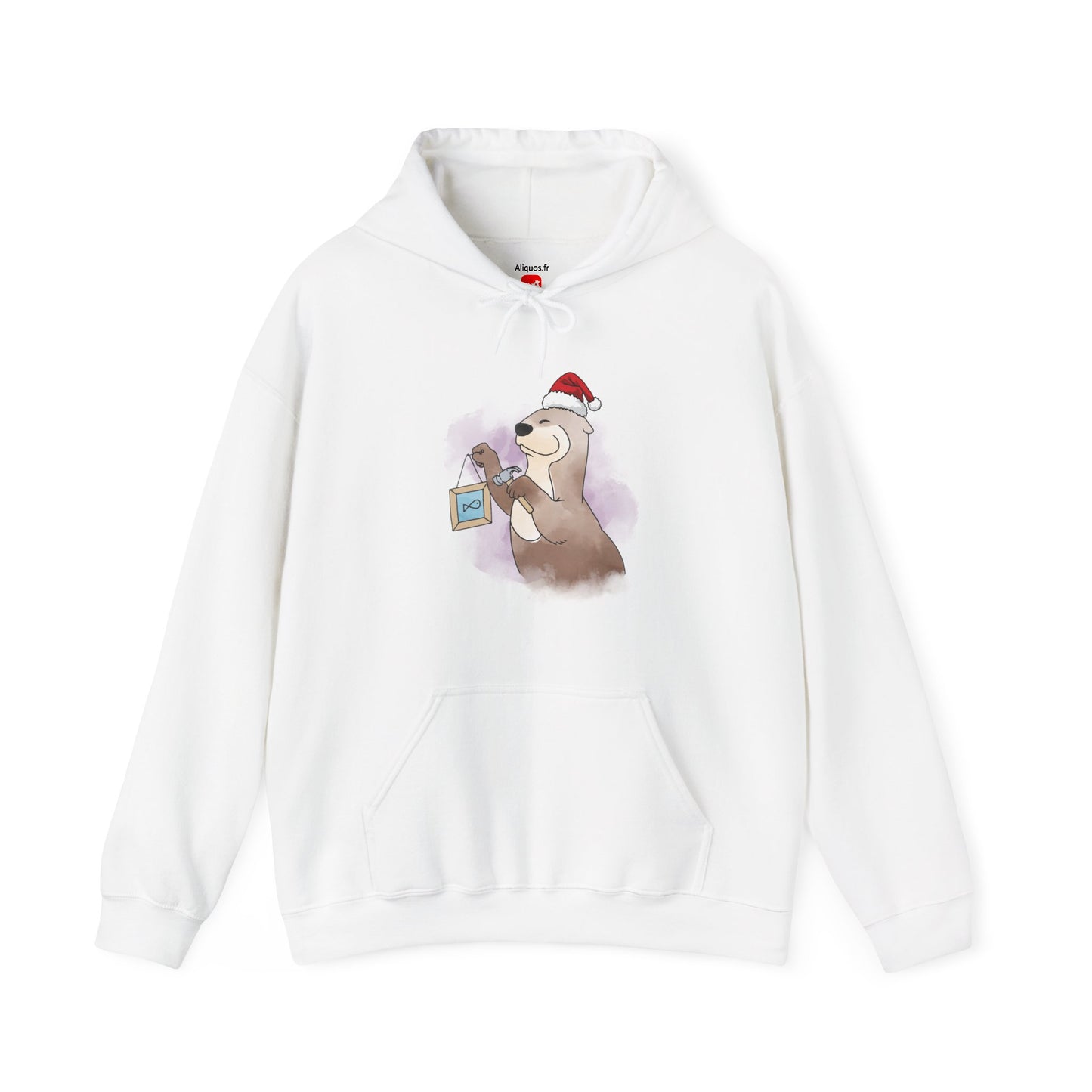 Sweat à capuche unisexe - Loutre de Noël 14