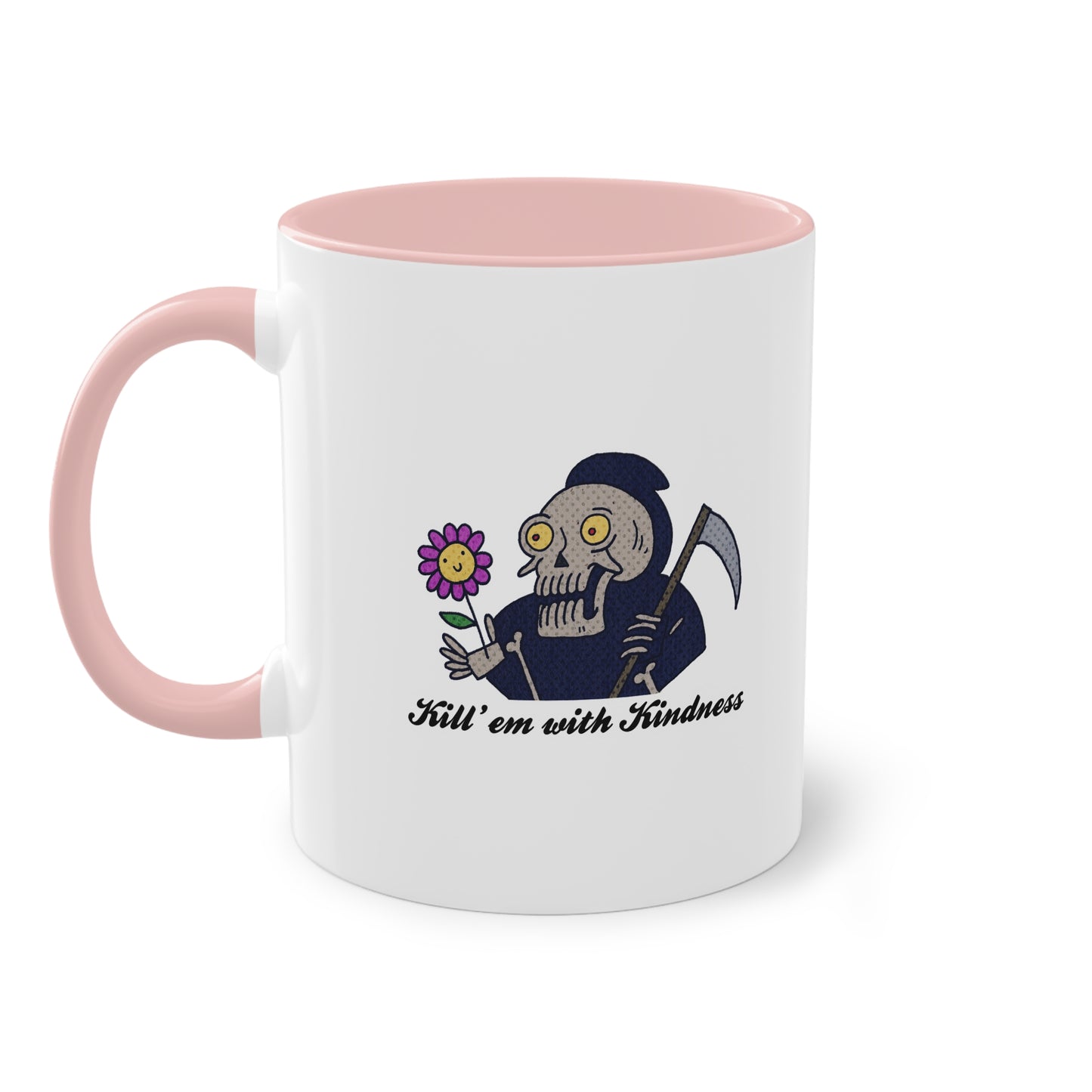 Two Tone Mug - Kill 'Em With Kindness Design - ALIQUOS