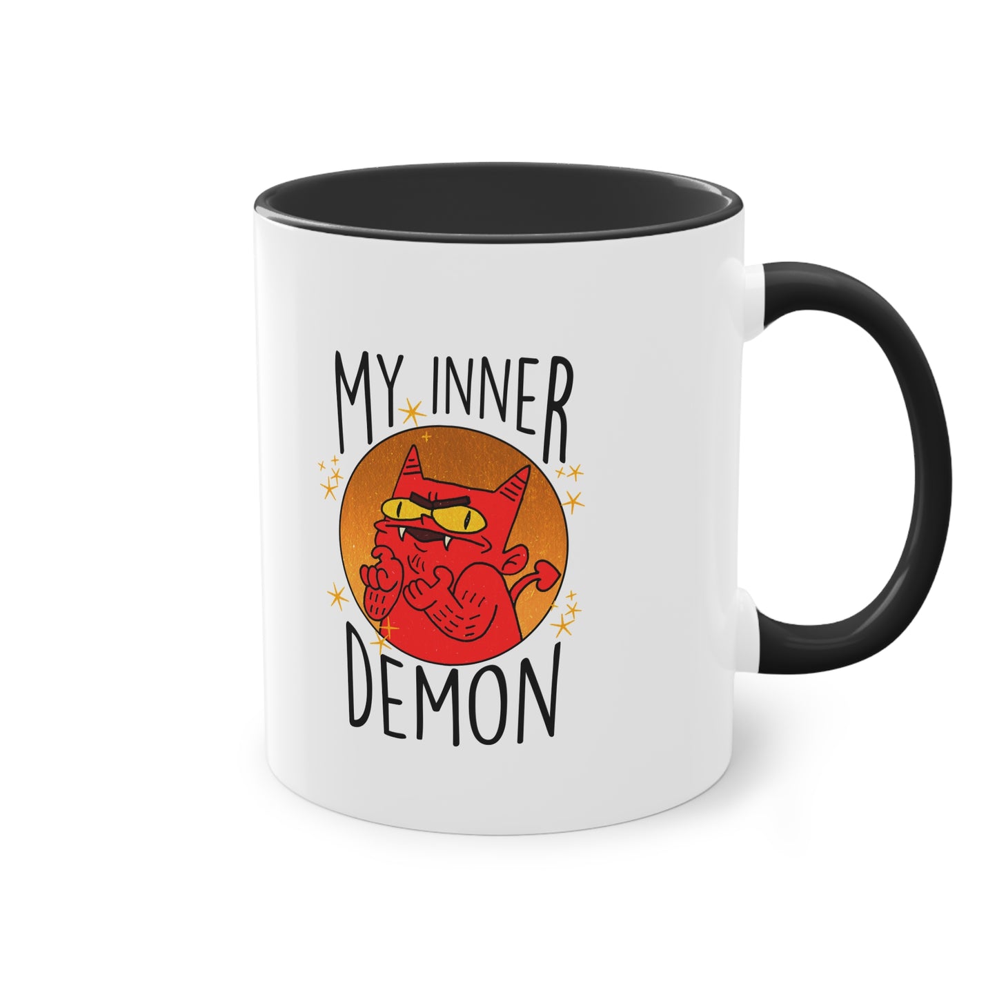 Zweifarbige Tasse – Design „Mein innerer Dämon“