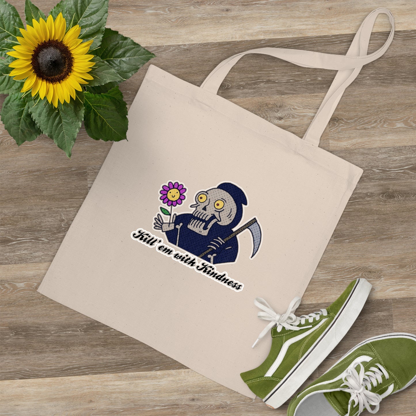 Tote Bag - Kill 'Em With Kindness Design - ALIQUOS