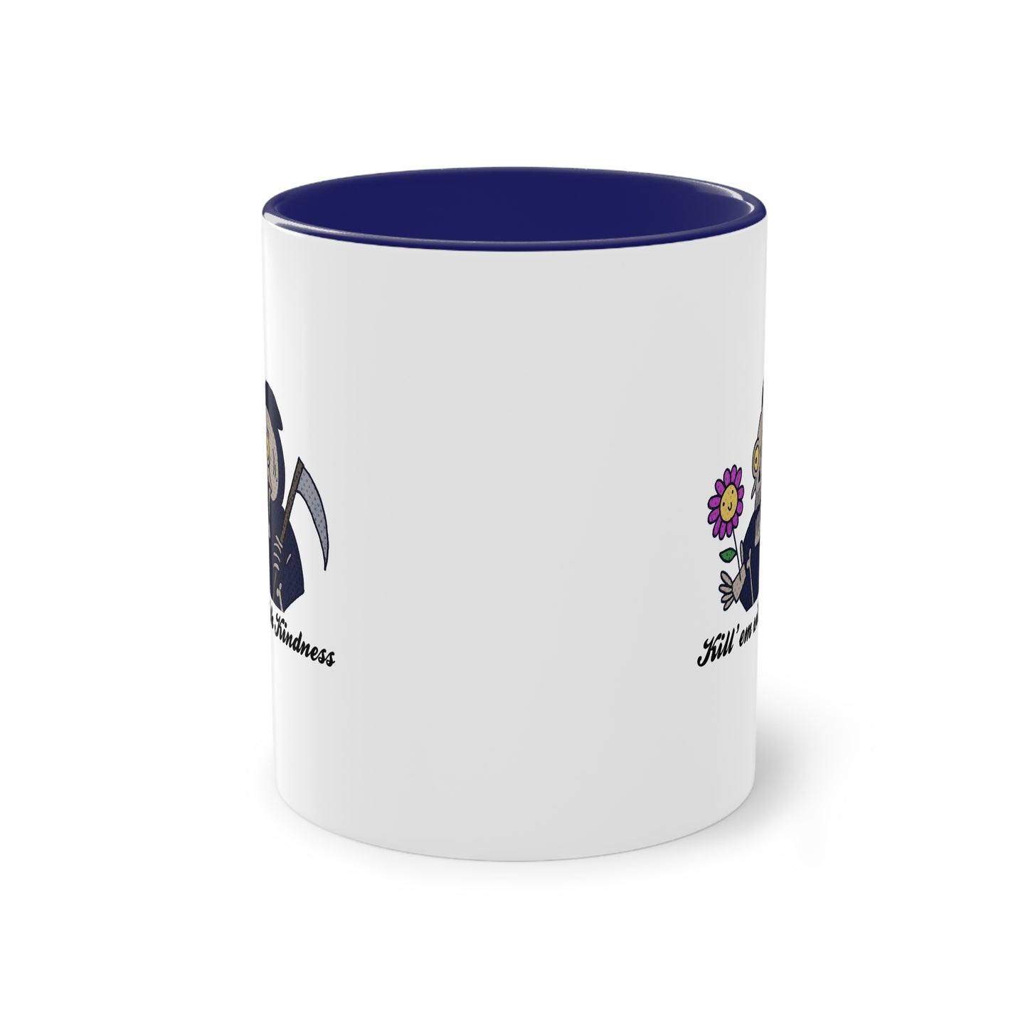 Two Tone Mug - Kill 'Em With Kindness Design - ALIQUOS