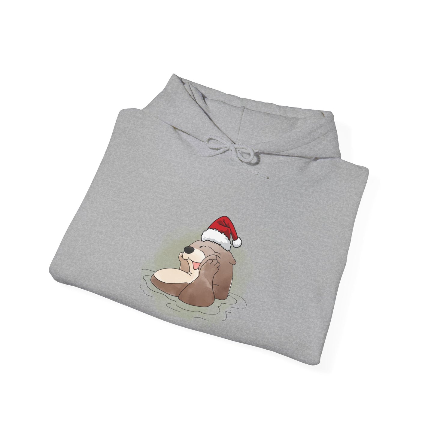 Sweat à capuche unisexe - Loutre de Noël 7