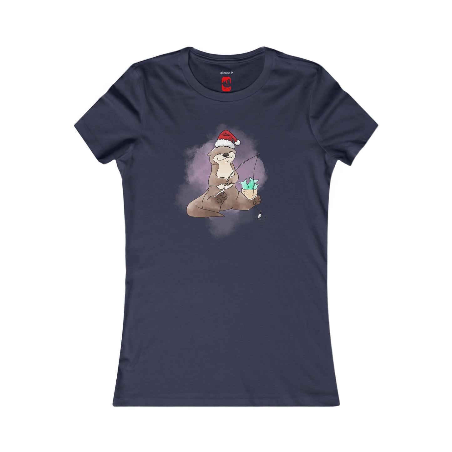 T-shirt ajusté pour femme - Loutre de Noël 6