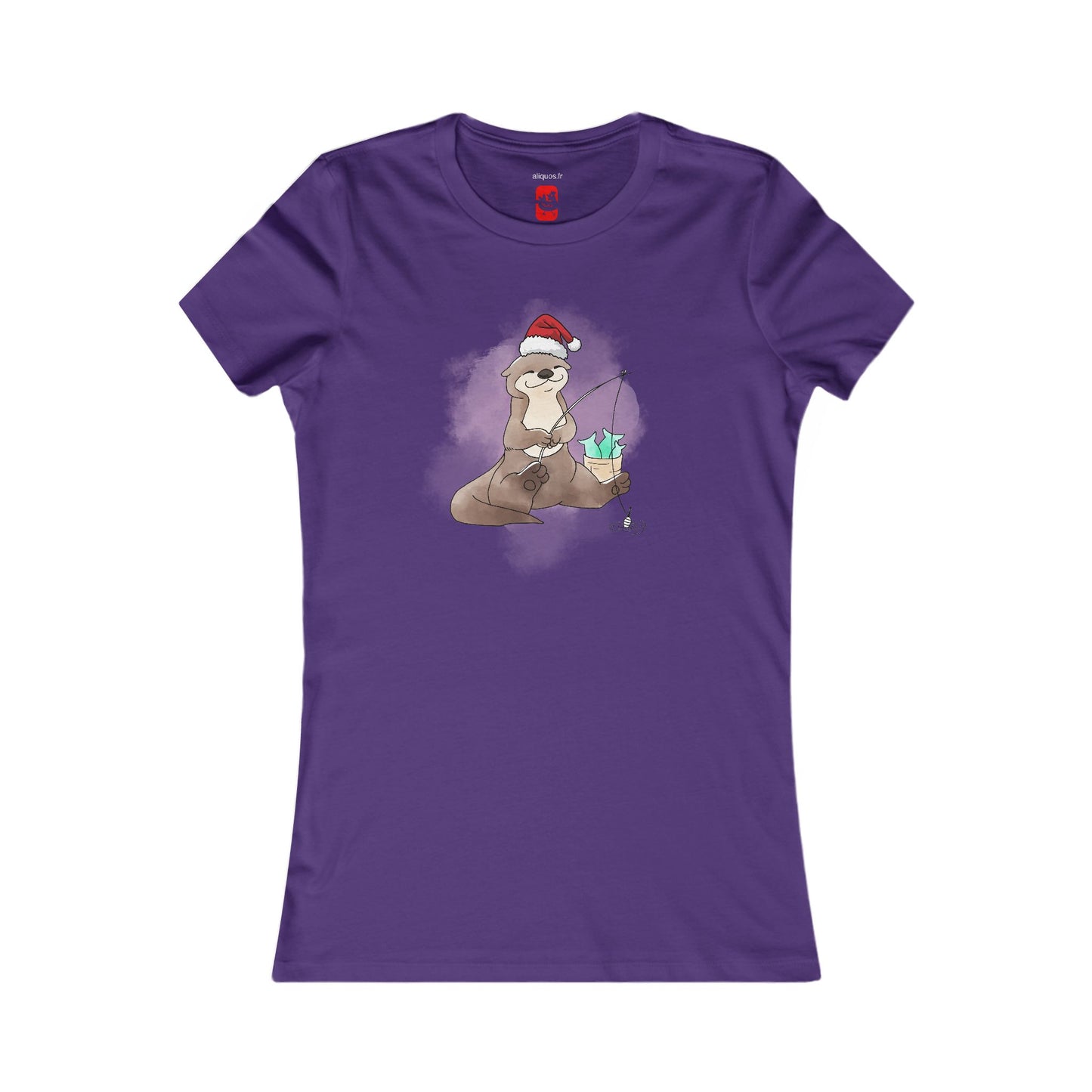 T-shirt ajusté pour femme - Loutre de Noël 6