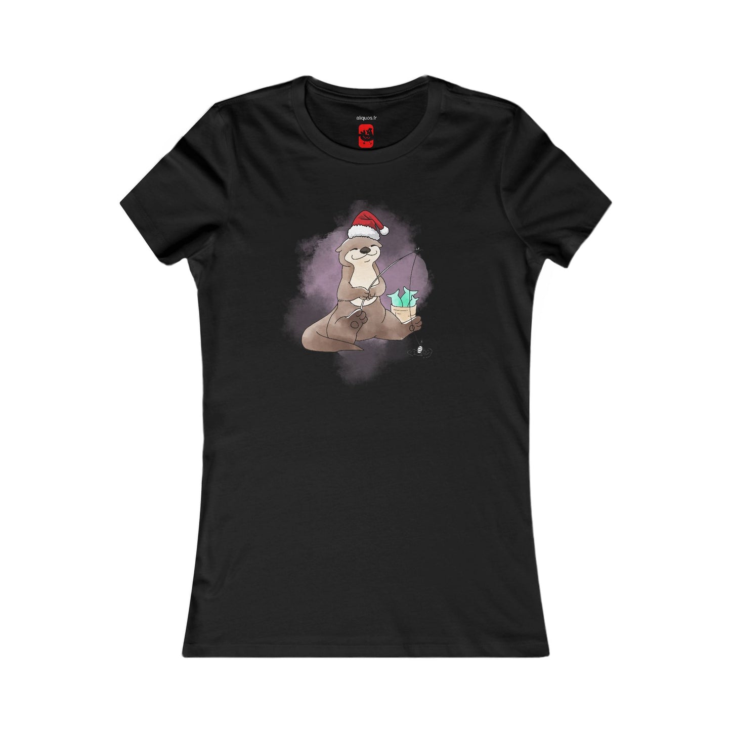 T-shirt ajusté pour femme - Loutre de Noël 6