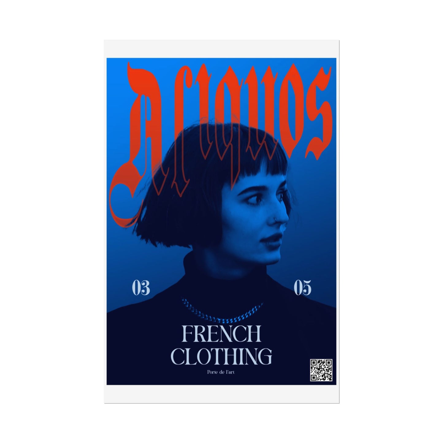 Funky French Clothing Poster - Vintage Style Rolled Art Print
