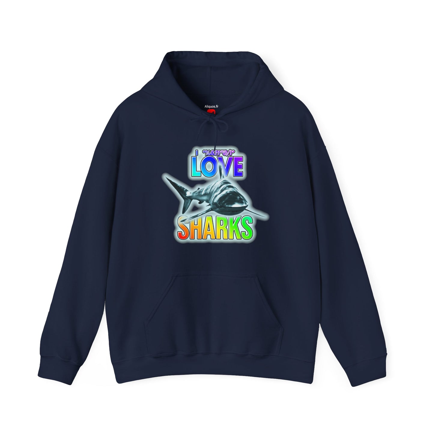 Sweat à capuche unisexe - J'adore les requins - Aliquos