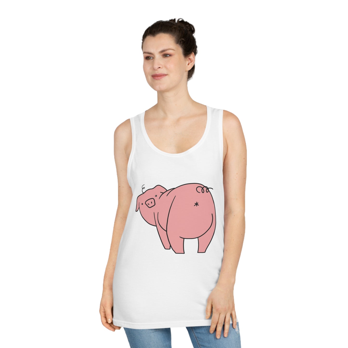 Piggy Rear Unisex Softstyle Tank Top - ALIQUOS