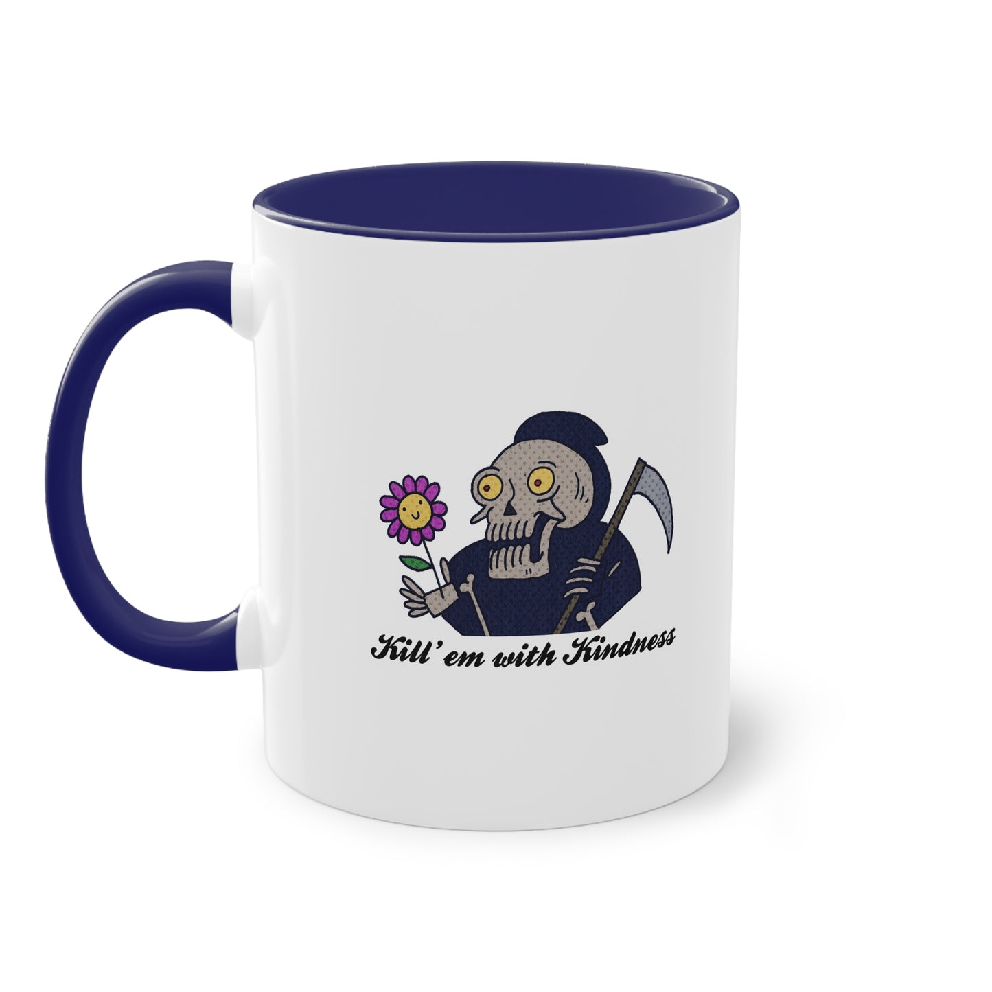 Two Tone Mug - Kill 'Em With Kindness Design - ALIQUOS