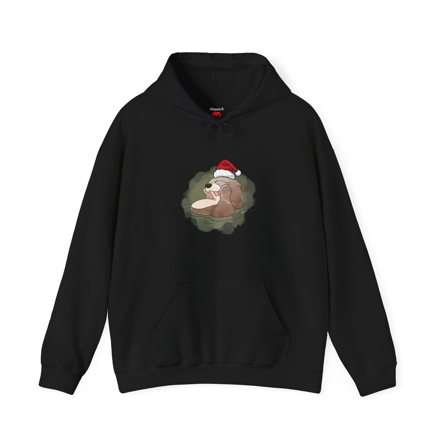 Sweat à capuche unisexe - Loutre de Noël 7