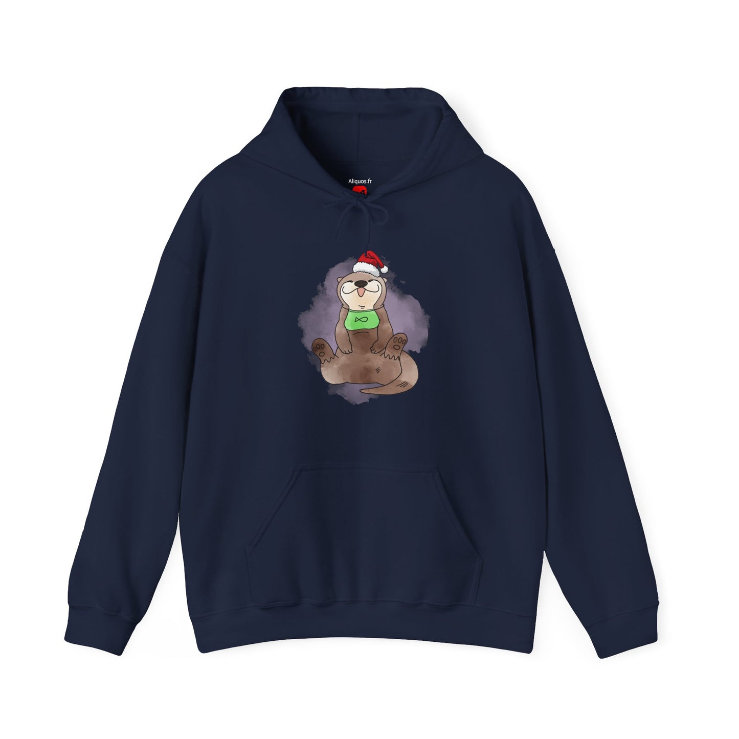 Sweat à capuche unisexe - Loutre de Noël 2