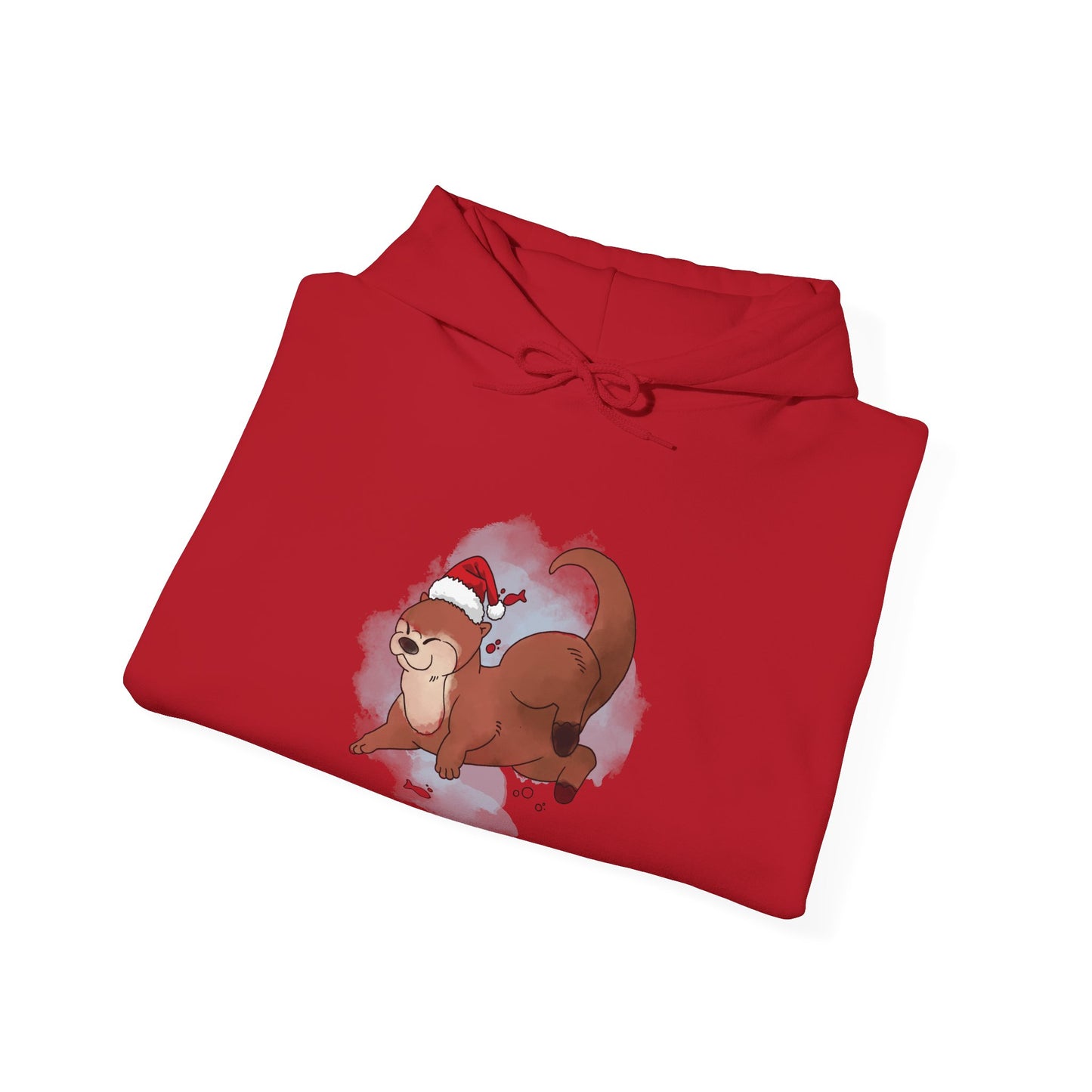 Sweat à capuche unisexe - Loutre de Noël 1
